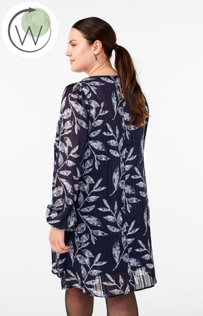 Zizzi Lucy Navy Leaf Dress