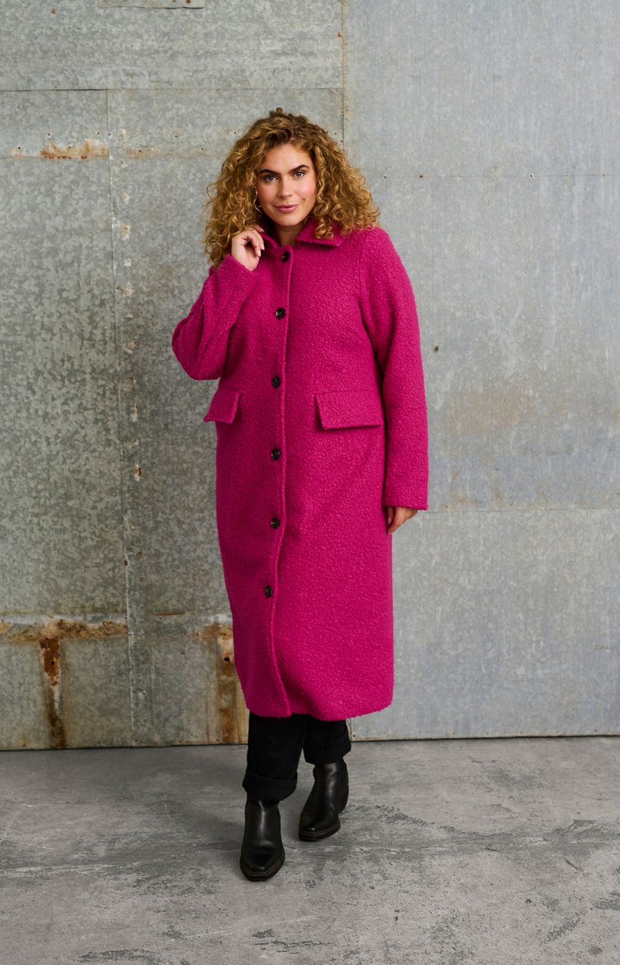 Kaffe Curve Annelene Coat in Pink