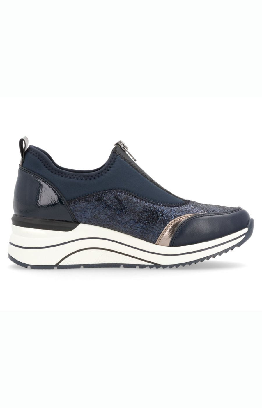 Remonte Zip Trainers in Navy