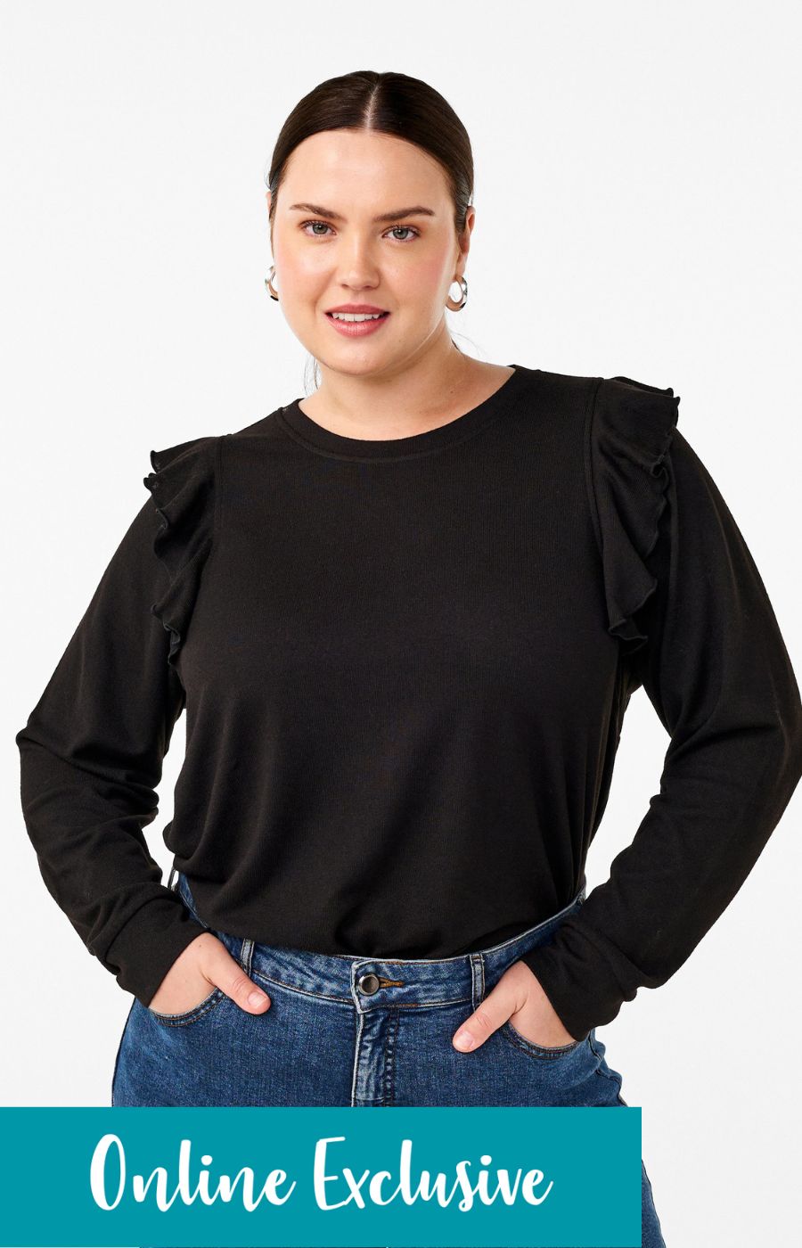 Zizzi Lucca Top in Black