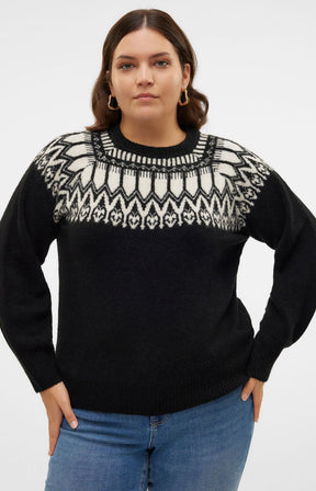 Vero Moda Curve Simone Knit Jumper in Black