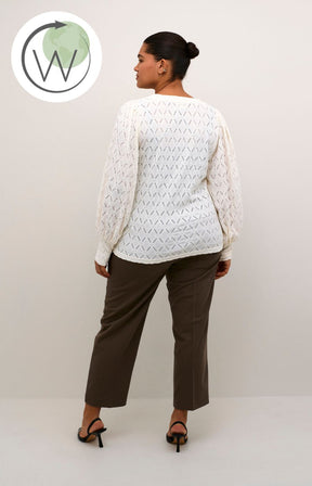 Kaffe Curve Tina Lace Blouse in White