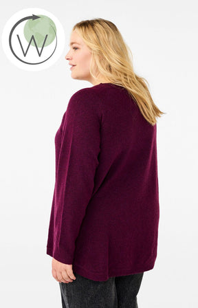 Zizzi Sunny Pearl Button Jumper in Purple