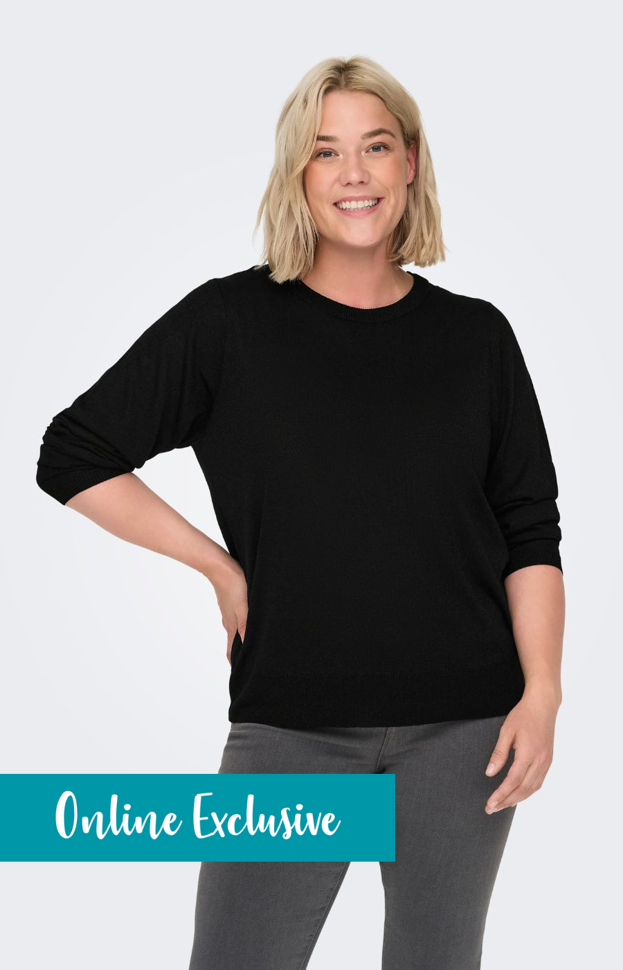 Only Carmakoma Mella Knit Top in Black