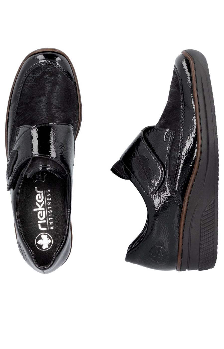 Rieker Velcro Strap Shoe Black