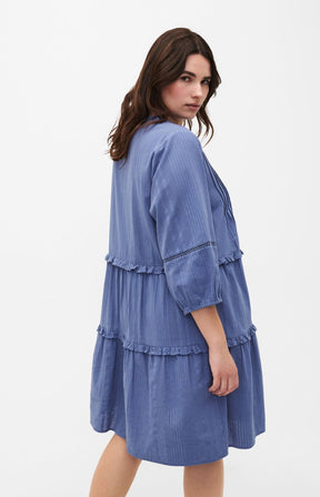 Zizzi Lise Cotton Dress in Blue