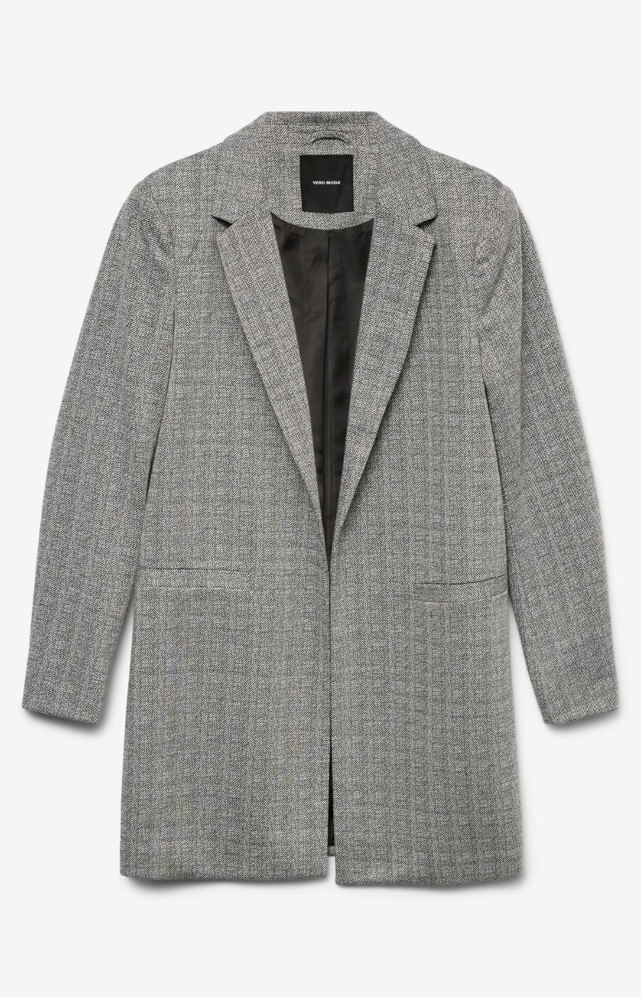 Vero Moda Curve Silva Long Blazer in Grey