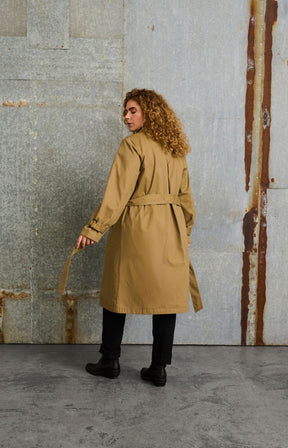 Kaffe Curve Hella Trench Coat in Tan