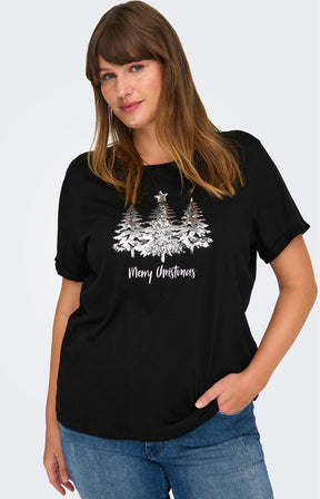 Only Carmakoma Christmas Silver Tree T-shirt