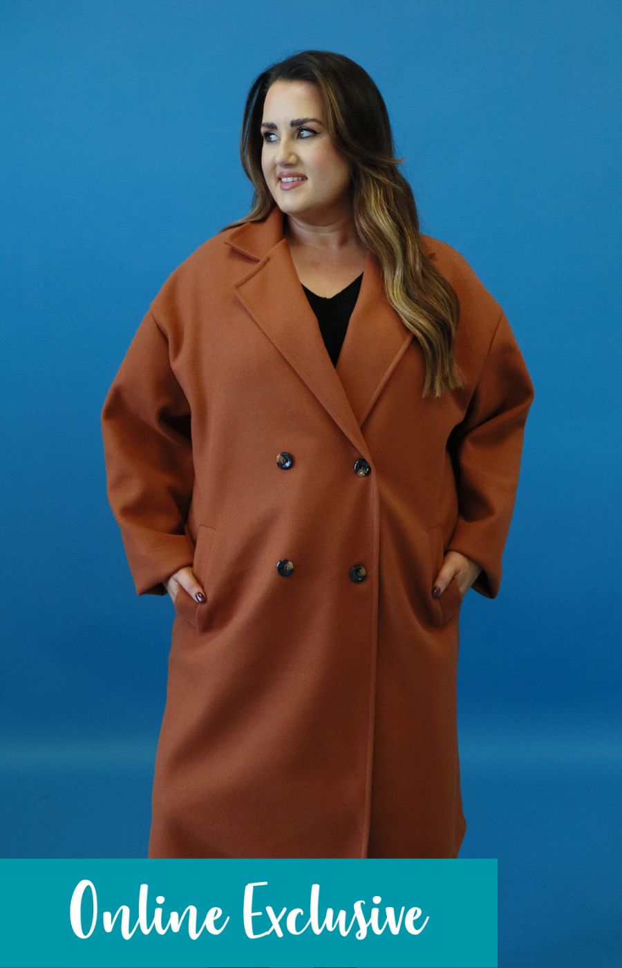 Sabrina Longline Jacket in Rust