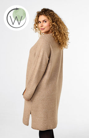 Zizzi Vista Knit Dress in Taupe