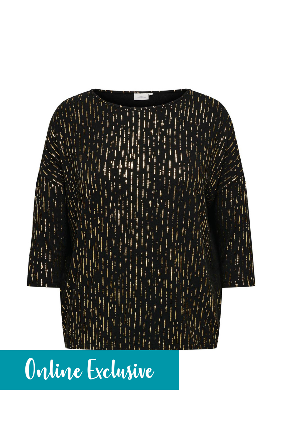 Only Carmakoma Foila Top in Black with Gold