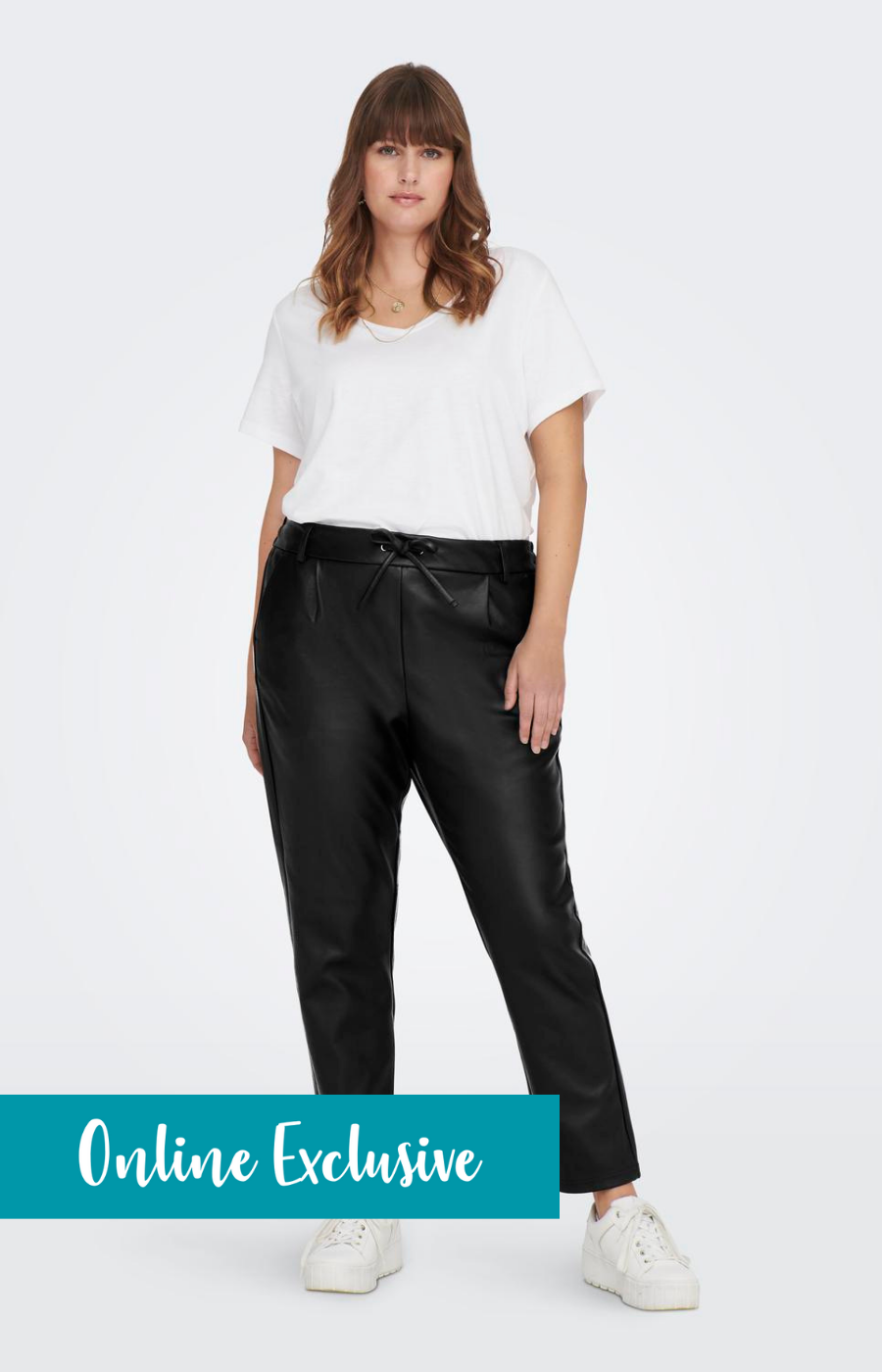 Only Carmakoma Leather Look Trousers