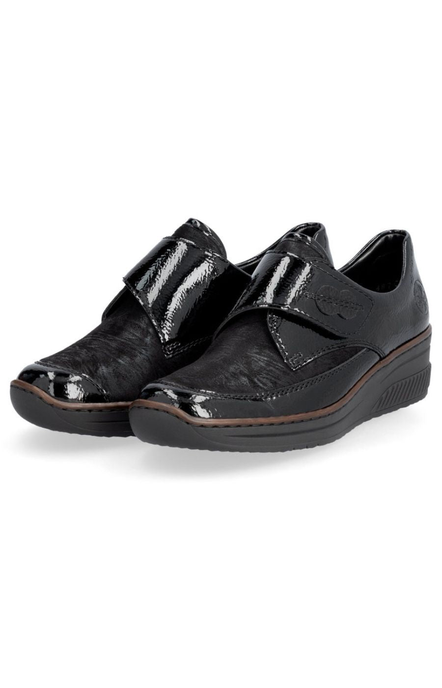 Rieker Velcro Strap Shoe Black