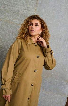 Kaffe Curve Hella Trench Coat in Tan