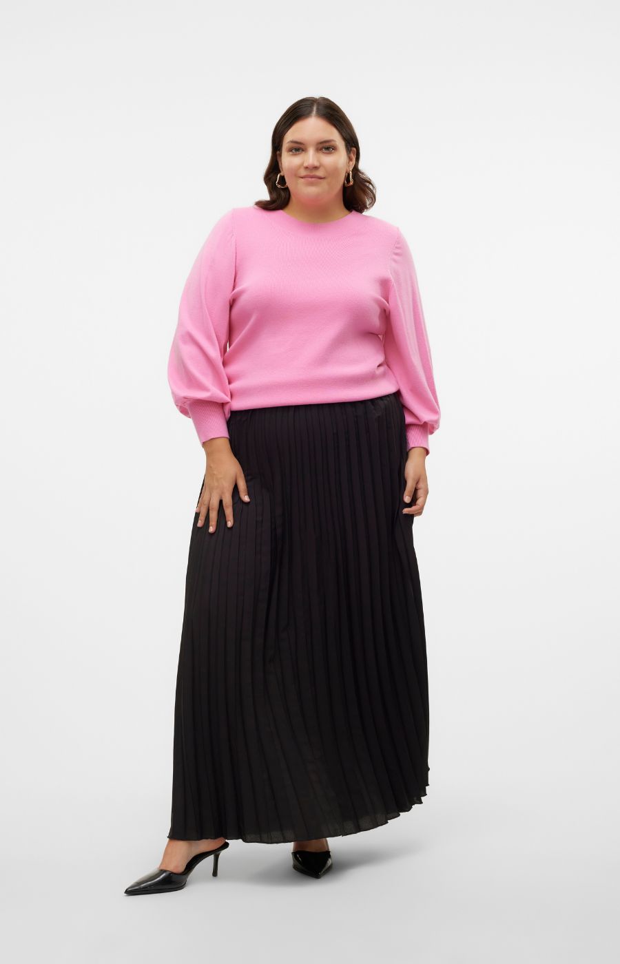 Vero Moda Curve Soma Long Pleated Skirt