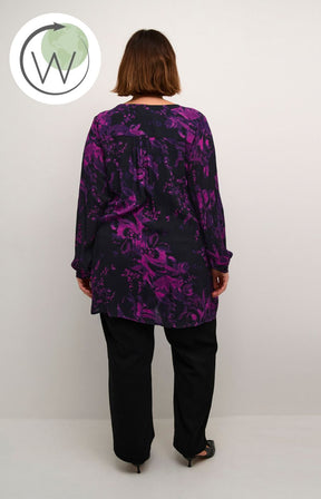 Kaffe Curve Ami Tunic in Black/Purple
