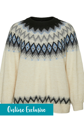 Vero Moda Curve Visti Jumper in Cream