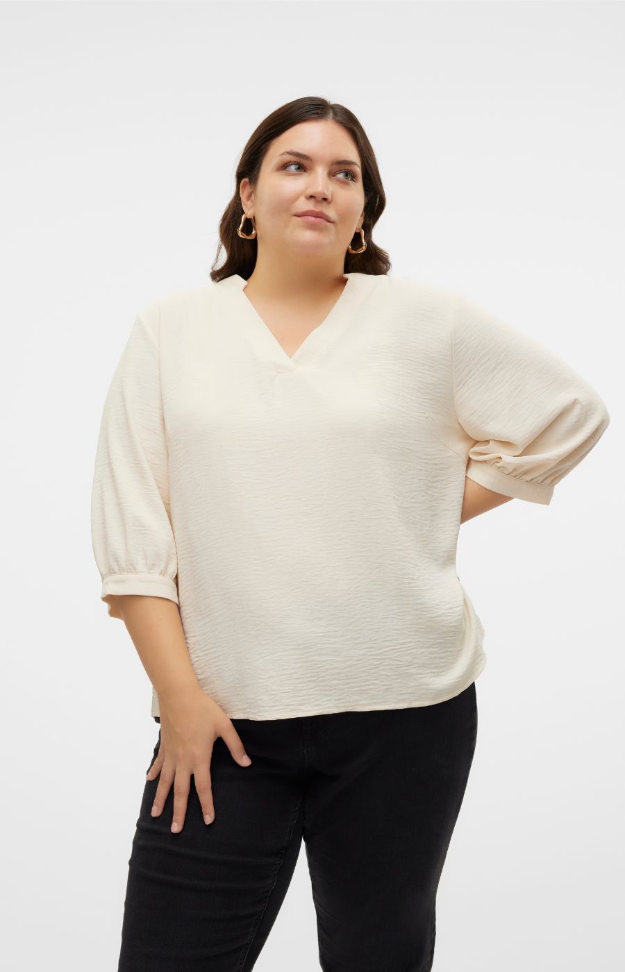 Vero Moda Curve Mye Blouse in Cream