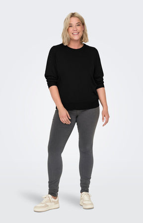 Only Carmakoma Mella Knit Top in Black