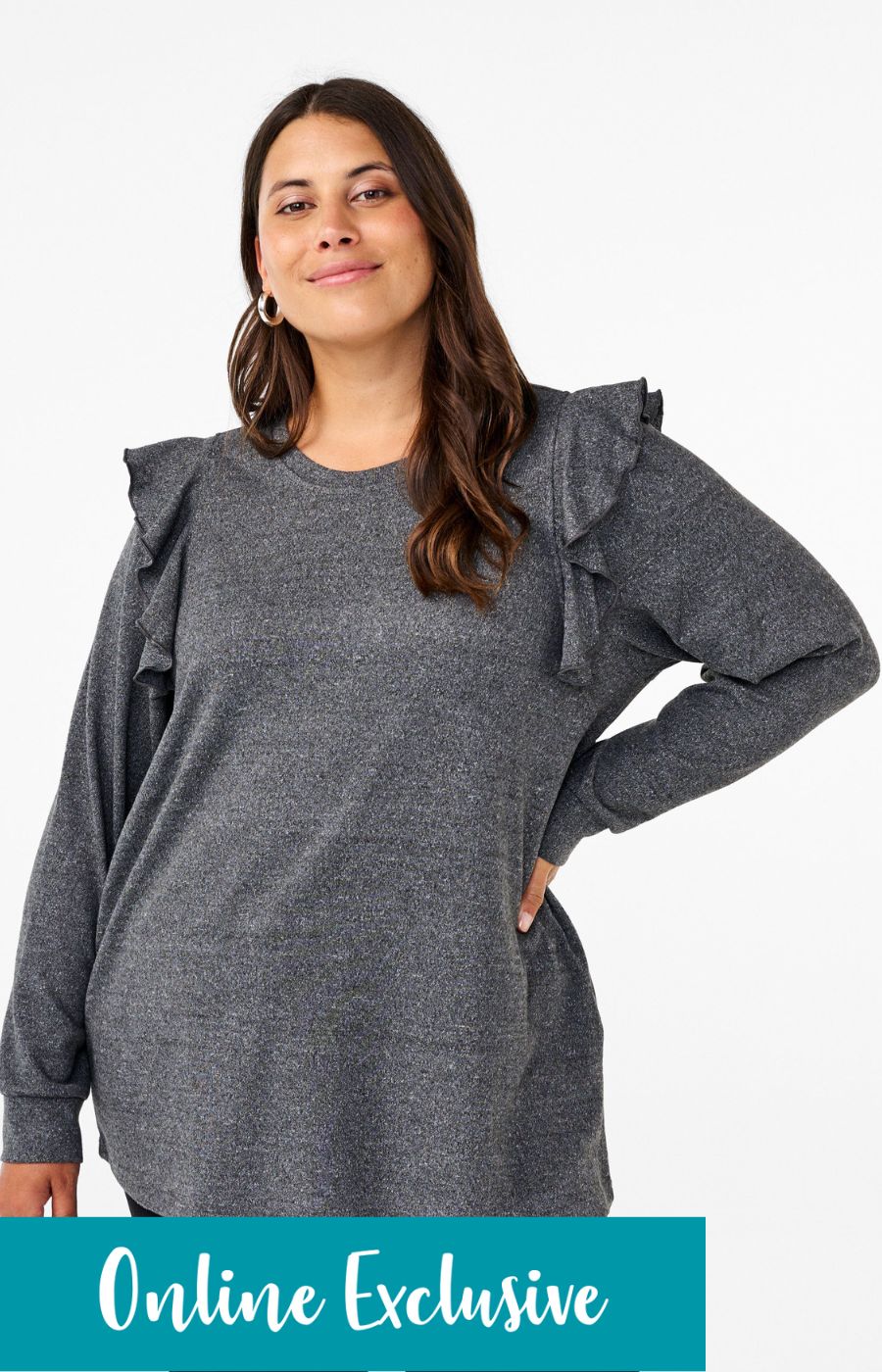 Zizzi Lucca Top in Grey