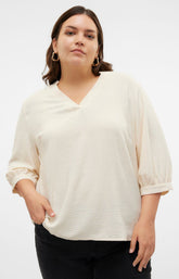 Vero Moda Curve Mye Blouse in Cream