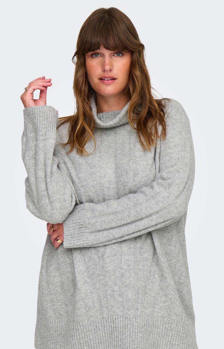 Only Carmakoma Jeanett Knit Jumper in Grey