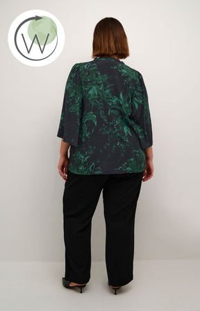 Kaffe Curve Mina Blouse in Black/Green