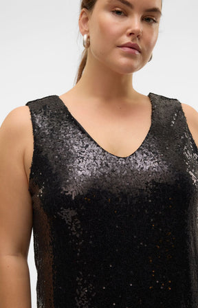 Vero Moda Curve Kaje Vest Top in Black