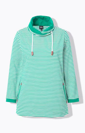 Ulla Popken Striped Sweater in Green