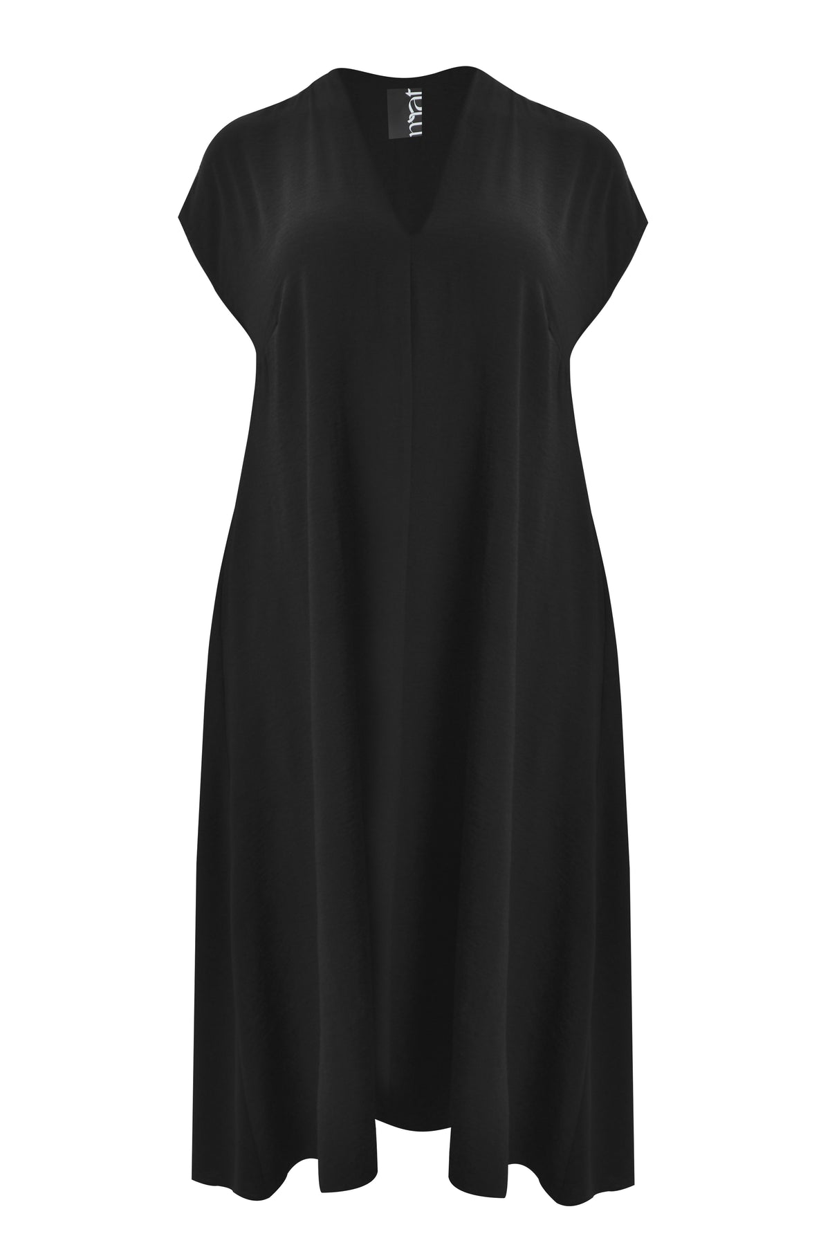 Mat V-Neck Maxi Dress in Black