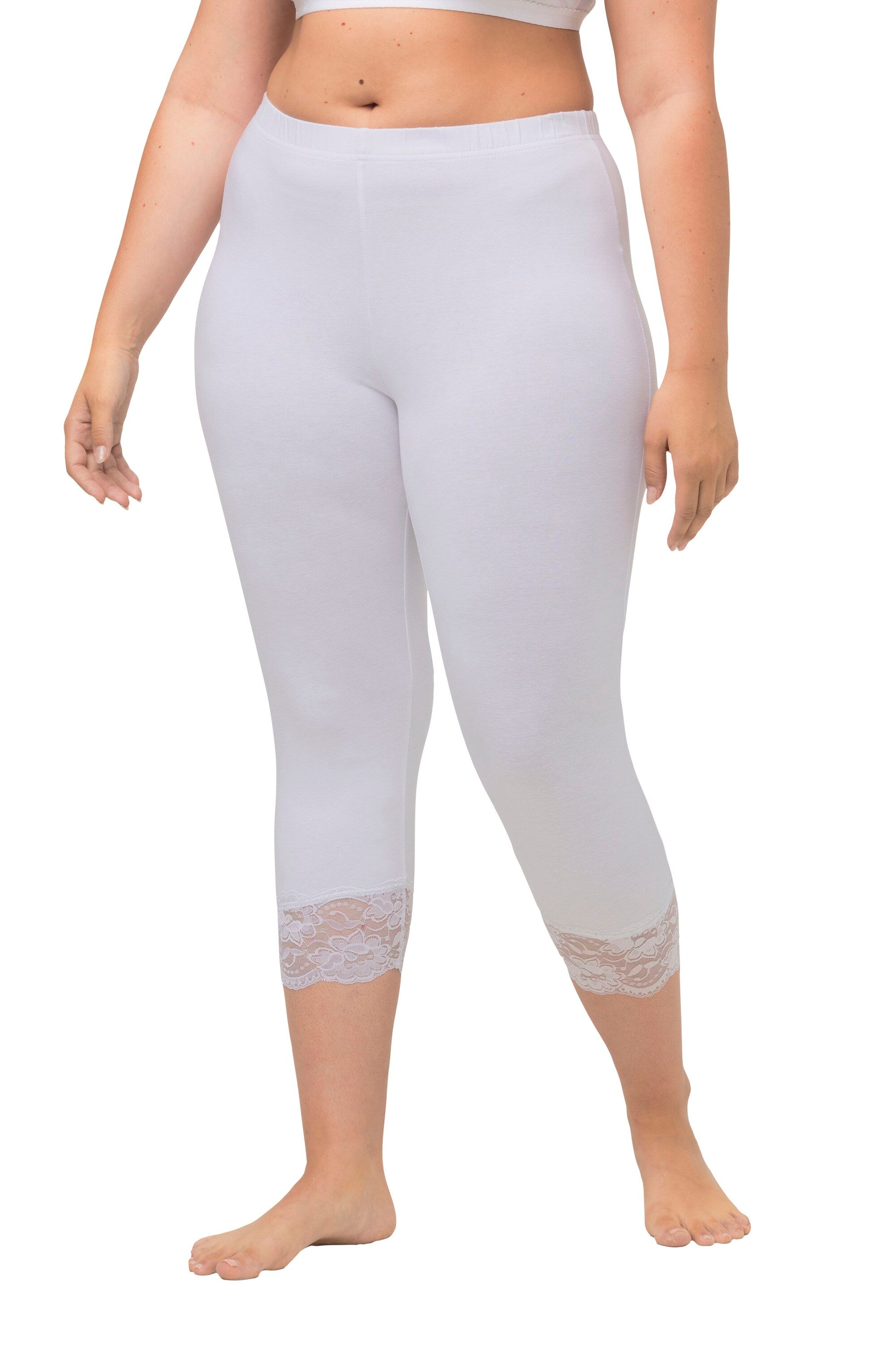 Ulla Popken Lace Trim Leggings Plus Size Clothing Wardrobeplus.ie