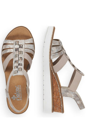 Rieker Beaded Wedged Sandal