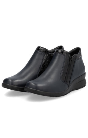 Rieker Zip Ankle Boots in Navy