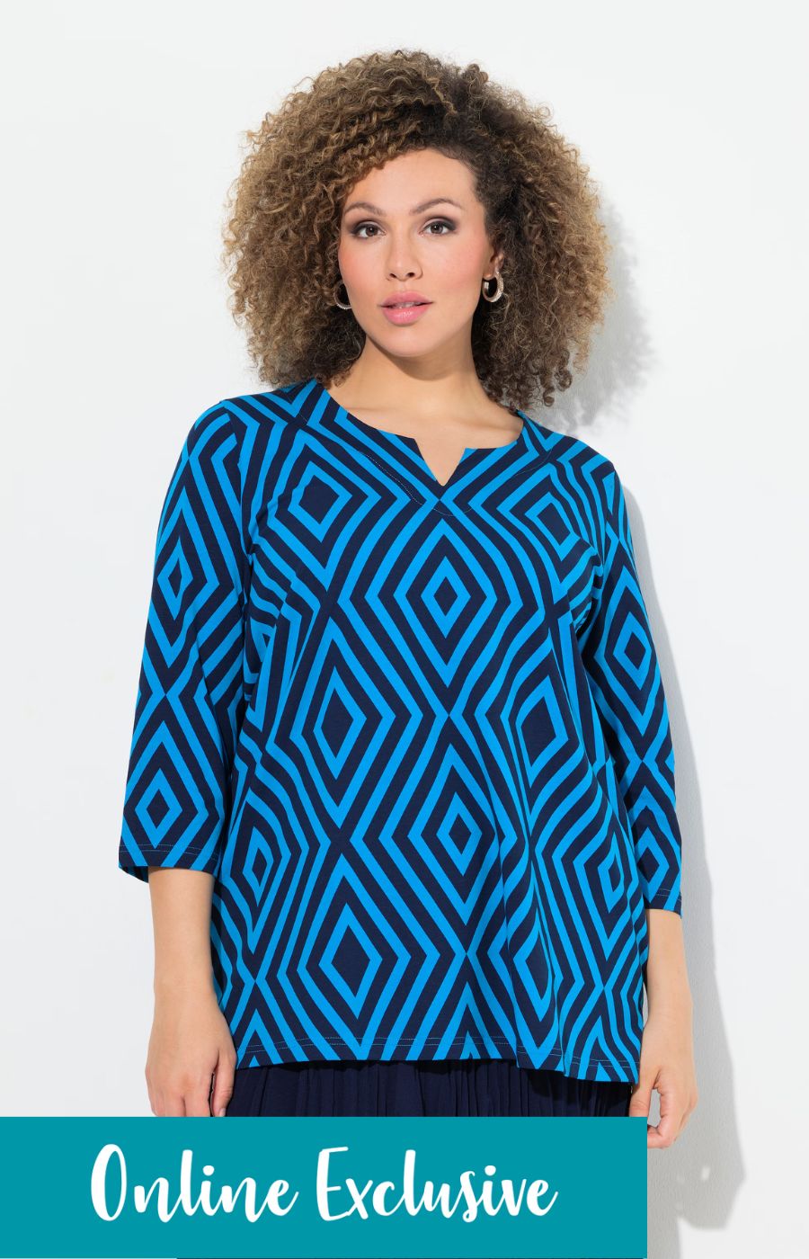 Ulla Popken Blue Diamond Shirt