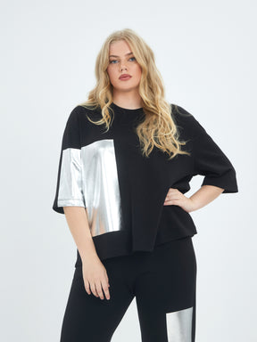 Mat Black & Silver Top