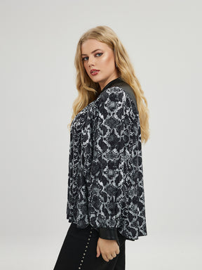 Mat Snake Print Blouse