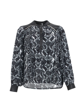 Mat Snake Print Blouse