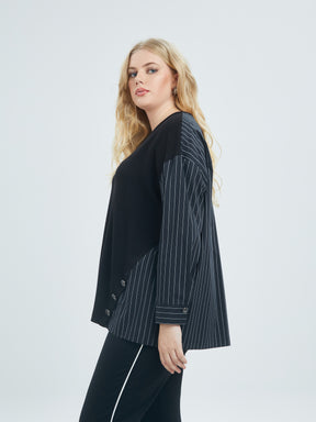 Mat Shirt Blouse in Black