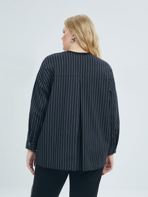 Mat Shirt Blouse in Black