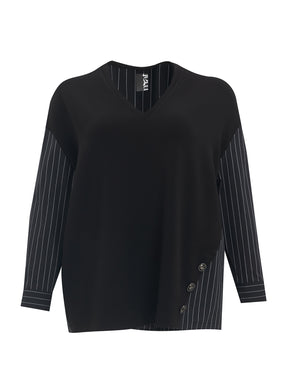 Mat Shirt Blouse in Black