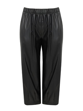 Mat Leather Look Trousers in Black