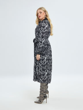 Mat Snake Print Button Down Dress