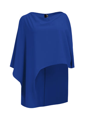 Mat Asymmetrical Sapphire Blue Blouse