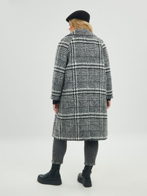 Mat Double Breasted Plaid Coat