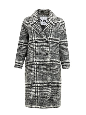 Mat Double Breasted Plaid Coat