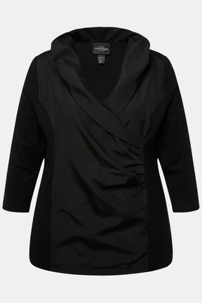 Ulla Popken Collared Black Top