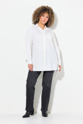 Ulla Popken White Shirt with Racer Stripe