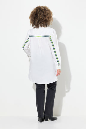 Ulla Popken White Shirt with Racer Stripe