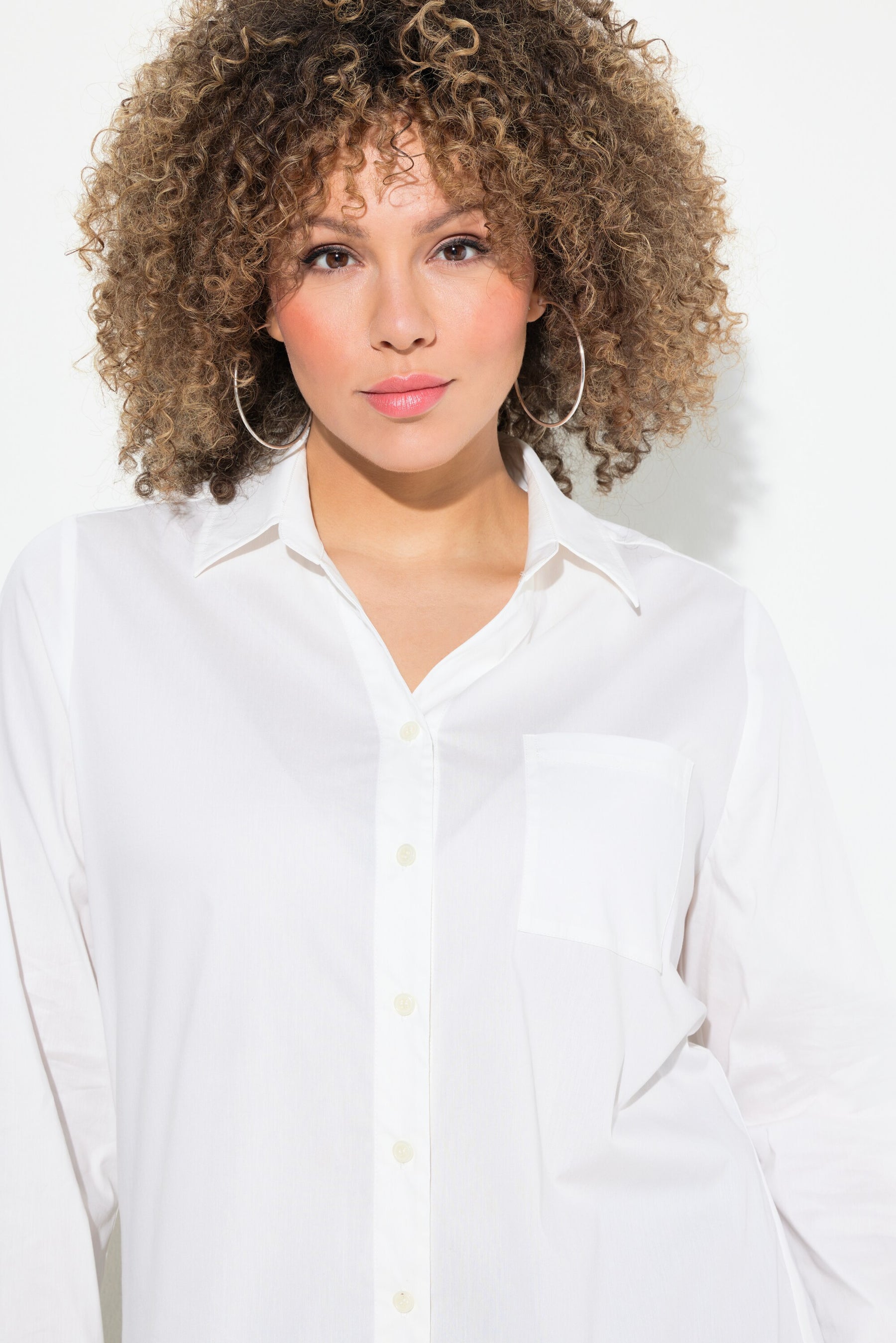 Ulla Popken White Shirt with Racer Stripe